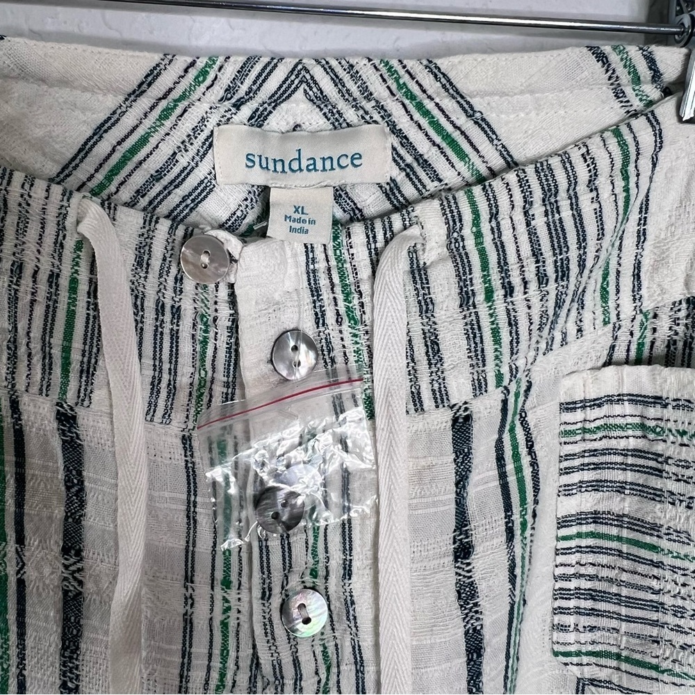 Sundance Pants Women’s XL Gigi Lightweight Relaxed Stripe green White  K - Picture 3 of 8
